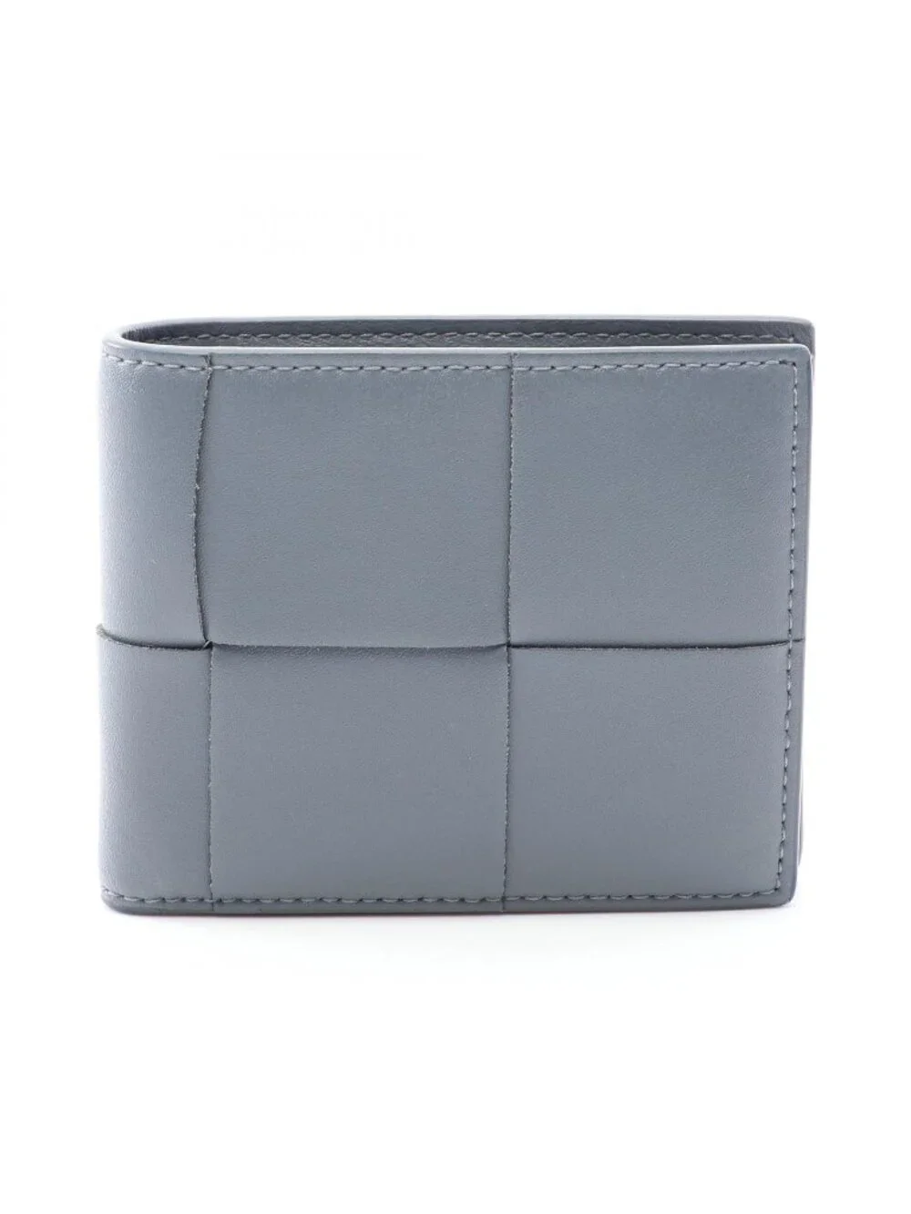 Bottega Veneta Bifold Wallet Maxi Intrecciato Gray Leather Cassette